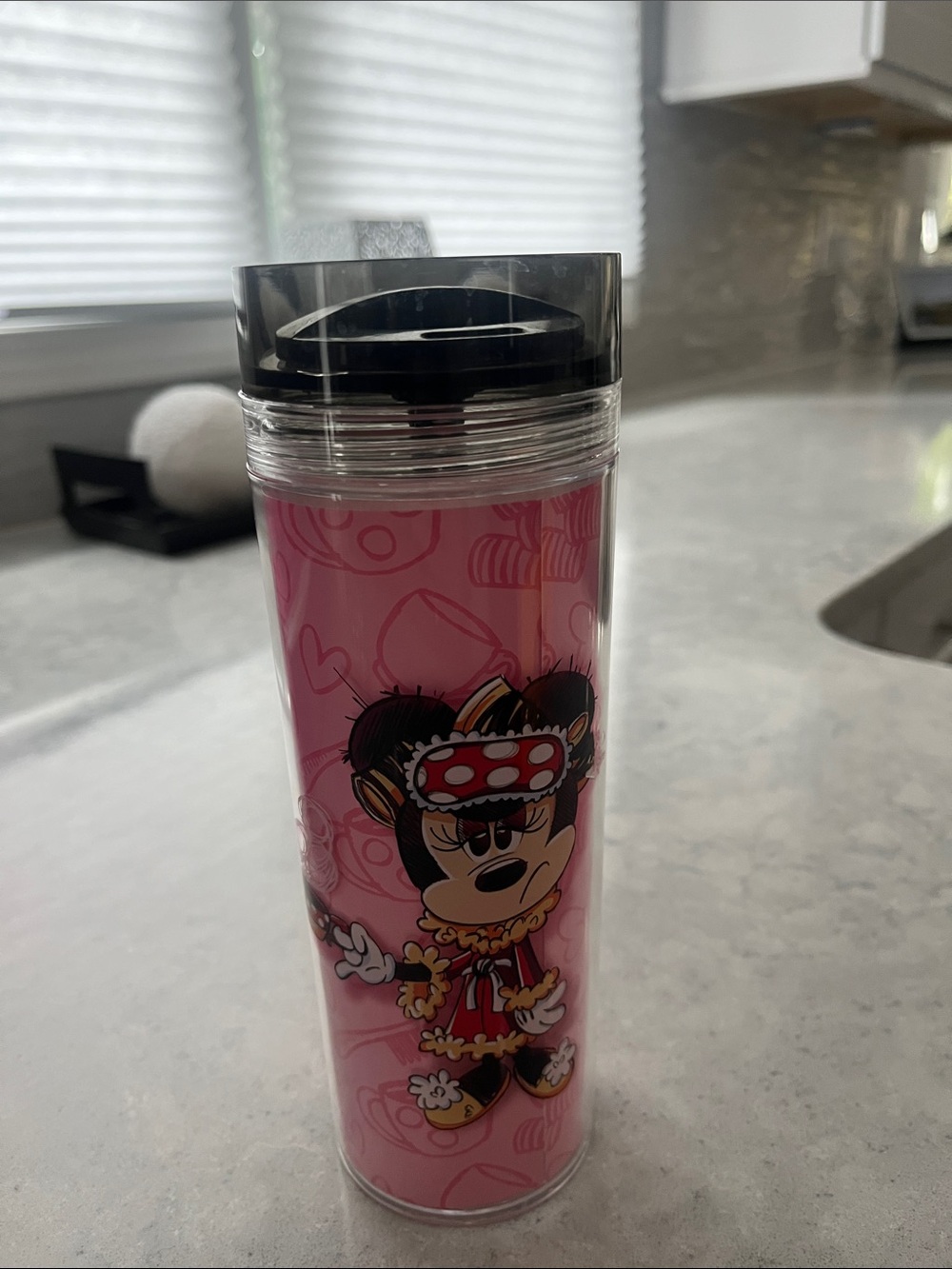 DISNEY PARKS MINNIE MOUSE TRAVEL COFFEE TUMBLER MUG "I'M ONLY AWAKE FOR THE COFF
